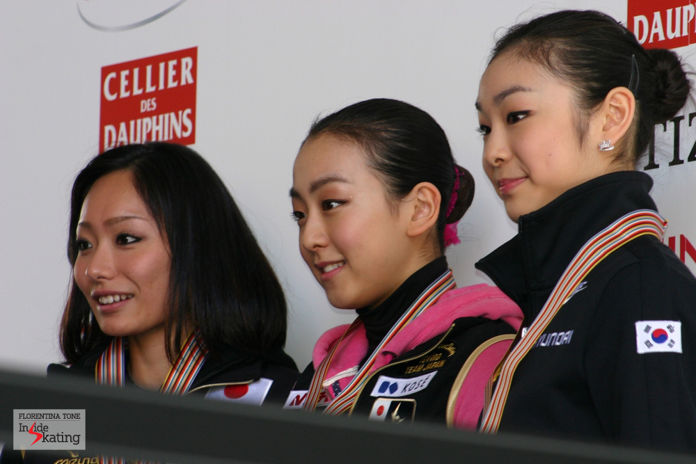 Miki Ando and Yuna Kim will compete in Zagreb, while Mao Asada will be in Fukuoka, at the Grand Prix Final (photo taken at the 2010 Worlds, in Torino)
