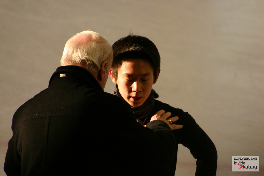 Frank Carroll and Denis Ten at the 2012 Worlds in Nice