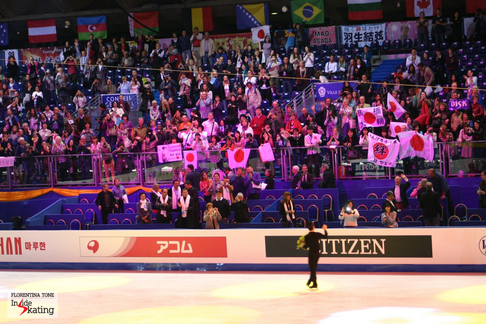 Daisuke Takahashi and his fans, in Nice, at the 2012 Worlds, when he won the silver medal