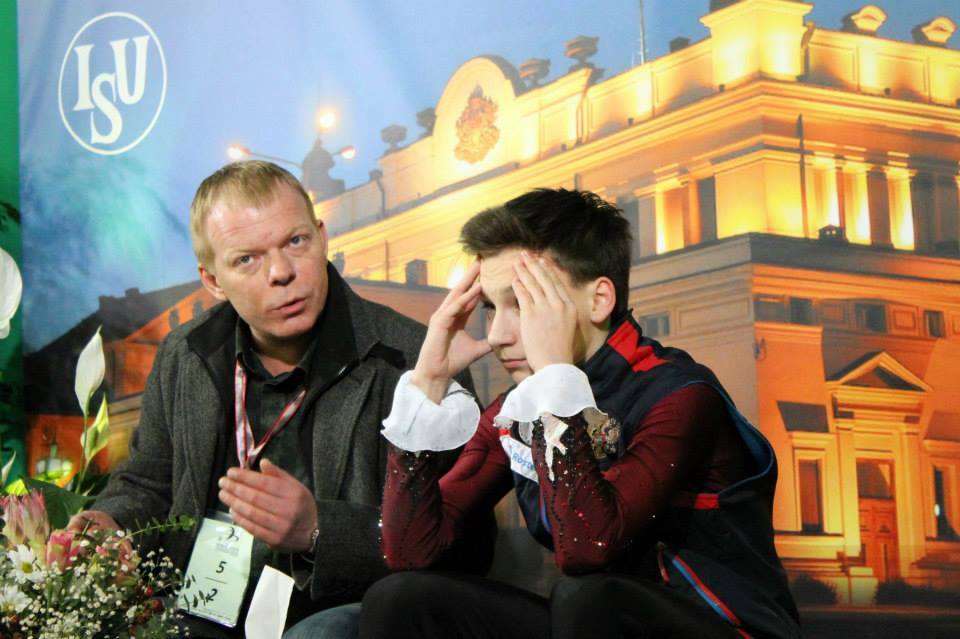 A disappointed Adian Pitkeev after the short program (Photo: Andriana Andreeva)