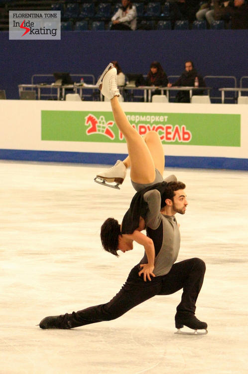 Sara Hurtado and Adria Diaz from Spain are one of the most innovative teams in the ice dancing discipline; and their programs are here to prove it (this picture was taken in Budapest, at 2014 Europeans, during practice)