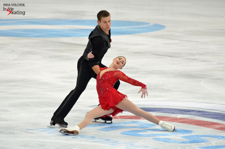 Haven Denney and  Brandon Frazier, skating to "Speak Softly My Love" by Andy Williams in their short program