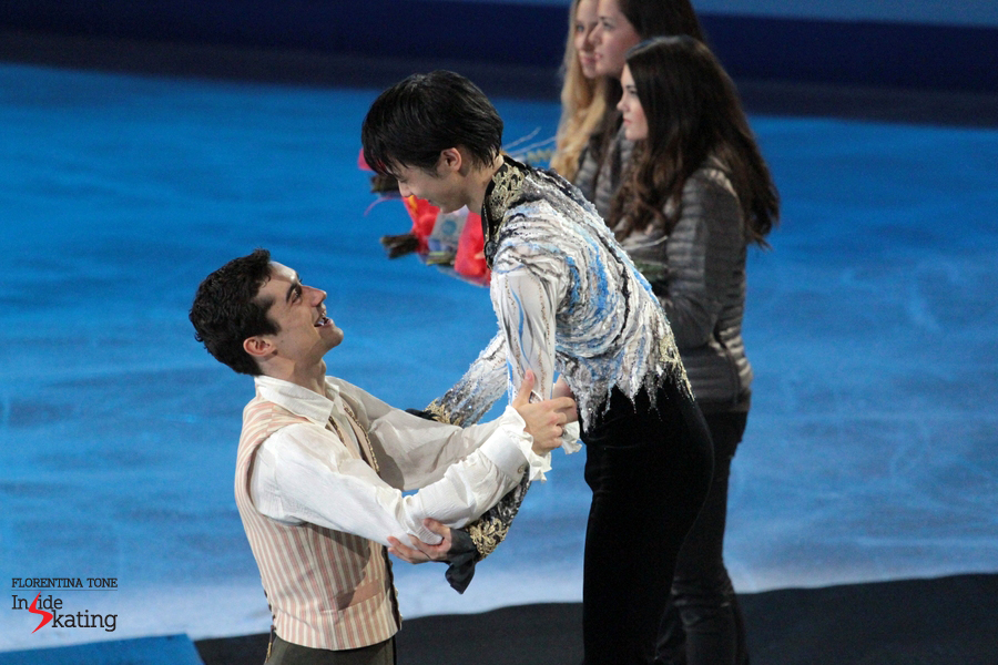 Wonderful comradery: Yuzuru Hanyu and Javier Fernandez, gold and silver in Barcelona, at this year's edition of the Grand Prix Final