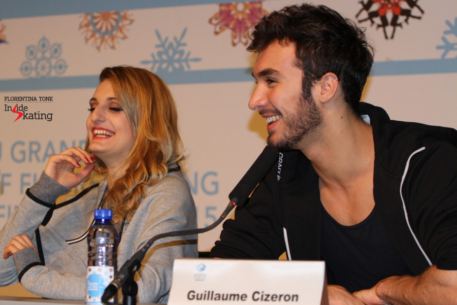 During press conference after the free skate in Barcelona