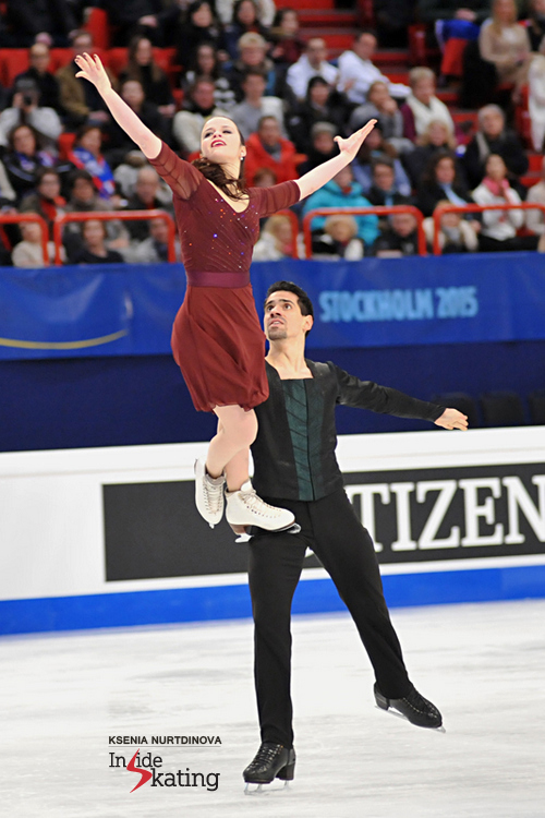 Anna and Luca performing their free dance in Stockholm, at this year's edition of the Europeans