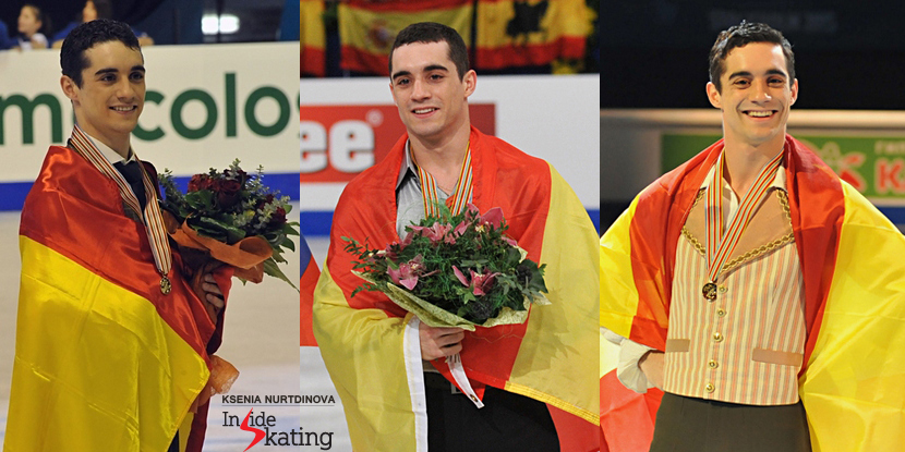 Golden moments for Javier Fernandez at the Europeans: 2013 (Zagreb), 2014 (Budapest), 2015 (Stockholm)