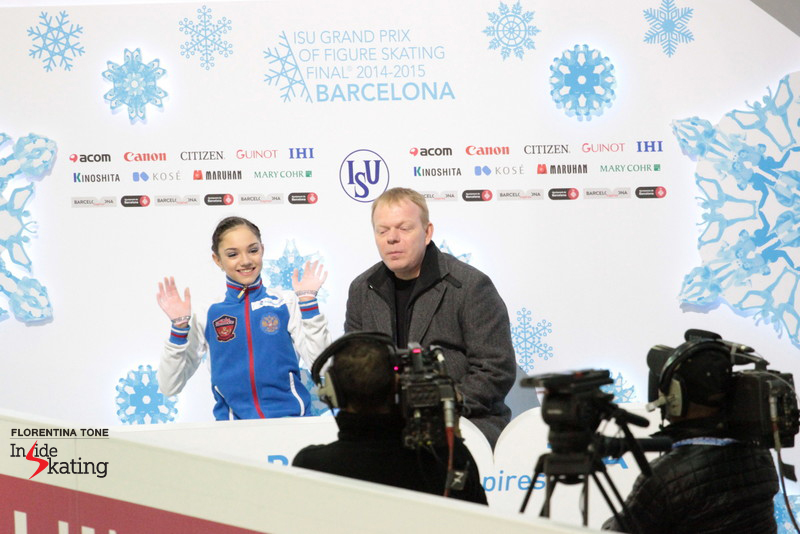 Medvedeva on her short program in Barcelona, at the Junior Grand Prix Final: "In this season I have moved three jump elements to the second half, while in the past I had two elements in the second half. I think I am upping the ante"