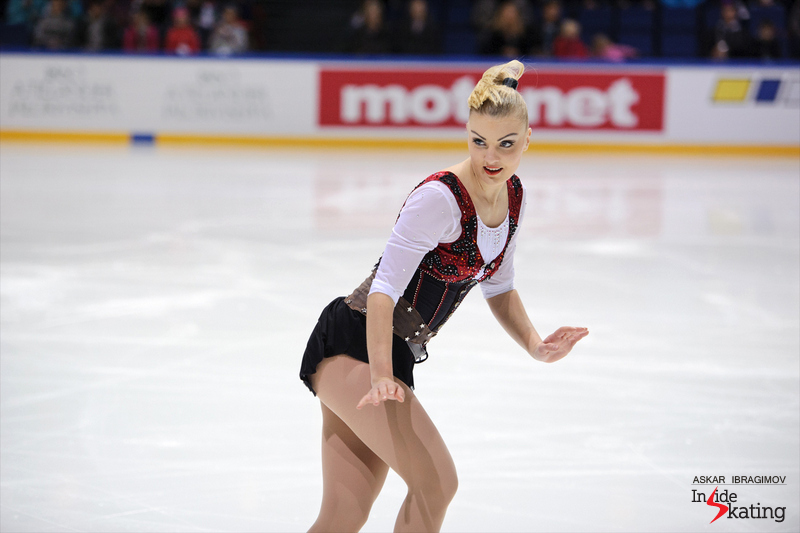 Performing her Mexican-free skate in Espoo