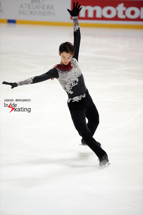 Japan’s Ryuju Hino was 6th in Espoo, at this year’s edition of Finlandia Trophy; here he is, performing his “King Arthur” free skate, a program choreographed by Kenji Miyamoto