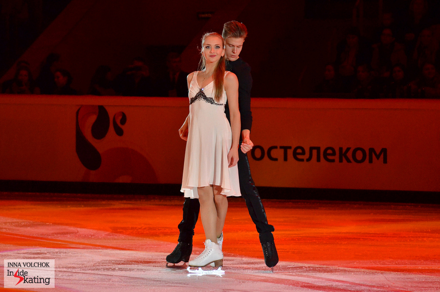 Victoria Sinitsina and Nikita Katsalapov, during the gala of 2014 Rostelecom Cup in Moscow - their first season together as a team