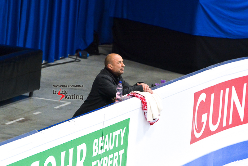 Coaching Alexander Zhulin paying attention to his students' short dance in Bratislava