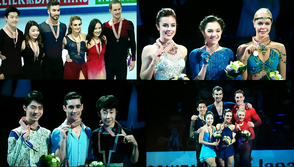 Photo-collage made of screenshots: the medalists of this year's edition of the World Championships