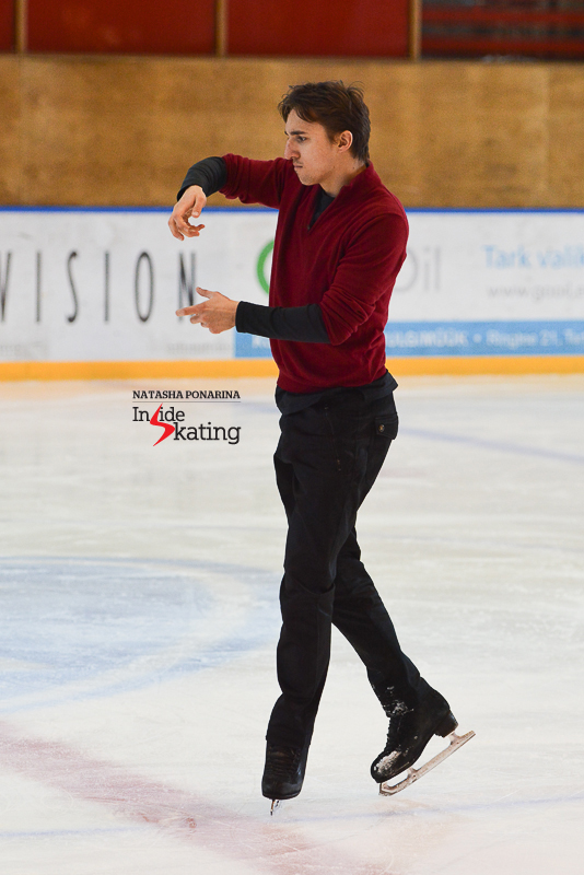 Artur Dmitriev Jr. learning all the details of his FS choreography