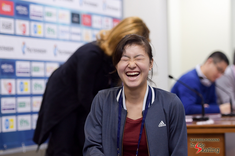Priceless: Kanako's reaction when realizing she'll be the first to take the ice